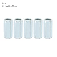 Sleeve Nut Threaded, M12x40 Long Rod Nut Hex Hexagonal Sleeve Nut Standoff Threaded Fasteners for Industrial Components (5pcs)(15mm)