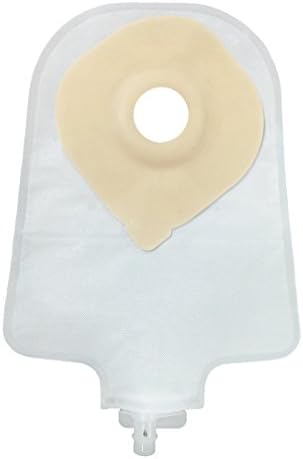 Securi-T USA 9" 1-Piece Urinary Pouch Convex 1-1/4" Transparent Flip-Flow Valve (includes 10 caps 1 Night Adapter)
