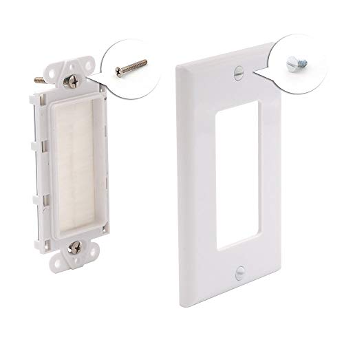 image for VCE 2-Pack Single Brush Wall Plate Cable Pass Through Insert for Wires