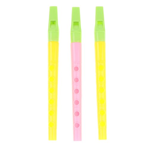 Baoblaze Kids Colorful Plastic Music Toy, 6 Hole Flute, Clarinet Instrument, Party Supplies 3pcs/set - Thumbnail 3