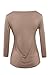ETCYY Women's Long Sleeve Blouse Casual O Neck Drape T-shirt Tops,Coffee,X-Large