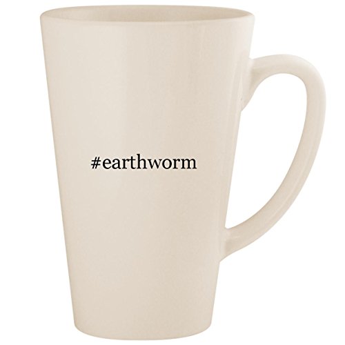 #earthworm - White Hashtag 17oz Ceramic Latte Mug Cup