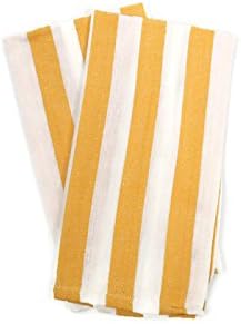 Yellow Two Pack Flour Sack Horbor Stripe Kitchen Dish Towel Set