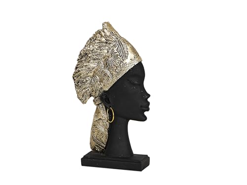 BUSTO RESINA MUJER TURBANTE DORADO
