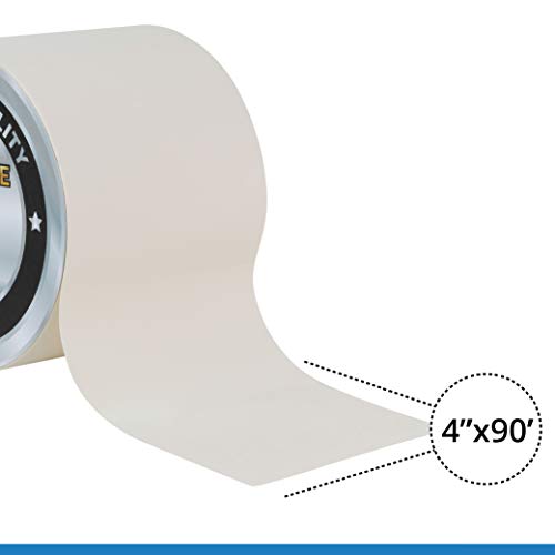 White Gaffers Tape 4 Inch by 90 Feet Heavy-Duty Cloth Gaffer Tape - Non-Reflective, Water Resistant, Residue-Free Gaff Tape for Indoor and Outdoor Use, Versatile and Multipurpose Cloth Tape