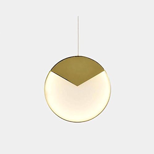 ZHAOJING Post-modern Simple And Creative Personality Metal Single-headed Living Room Dining Room Lamp Golden Round Chandelier LED SMD Light Source 12w (Color : A)