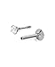 Titanium Labret Style Push Pin Threadless Nose Stud Ring, 316L Surgical Steel Insert 18G