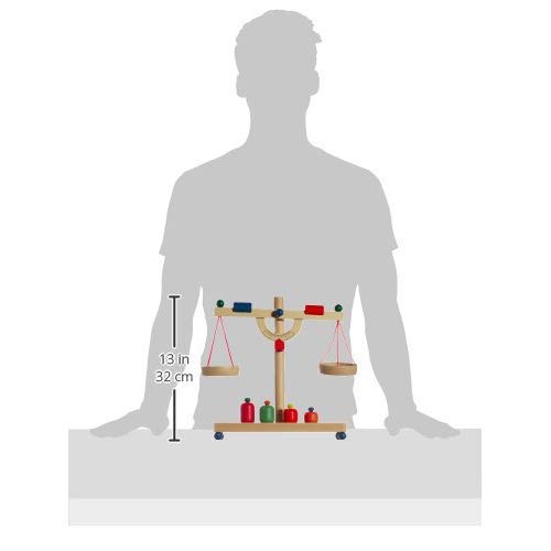 small foot 4592 Balkenwaage / Kinderwaage aus Holz, Zubehör für Kaufmannsladen, inkl. Gewichten, ab 3 Jahren – Bild 7
