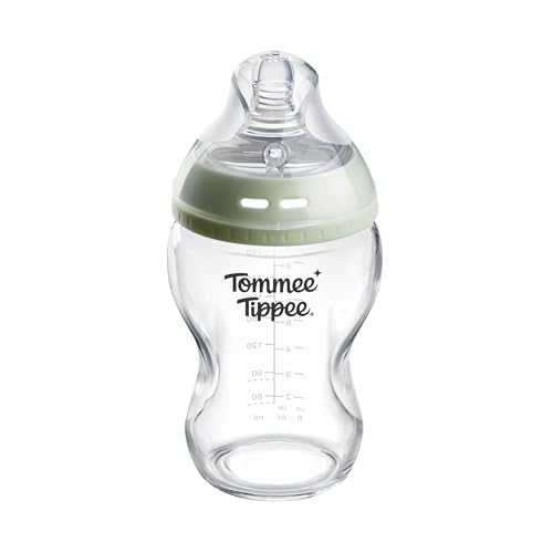 Tommee Tippee Biberones, Biberón Anticólicos Natural Start, 250 ml, 0m+, pack de 1 con Flujo Lento Tetina para un Agarre Natural, Válvula Anticólicos