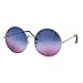Classic Oversize Joplin Style Hippie Round Circle Lens Sunglasses Silver Blue Purple