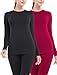 MANCYFIT Thermal Underwear for Women Long Johns Set Fleece Lined Ultra Soft 2 Pack Black/Red X-Largethumb 1