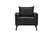 Divano Roma Furniture Mid-Century Modern Linen Fabric Armchair Living Room Accent Chair (Dark Grey)
