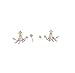 Fashion Silver Plated Leaf Crystal Ear Jacket Double Sided Swing Stud Earrings Gift
