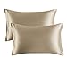 Bedsure Satin King Size Pillow Cases Set of 2, Taupe, 20x40 inches - Pillowcase for Hair and Skin - Satin Pillow Covers with Envelope Closure