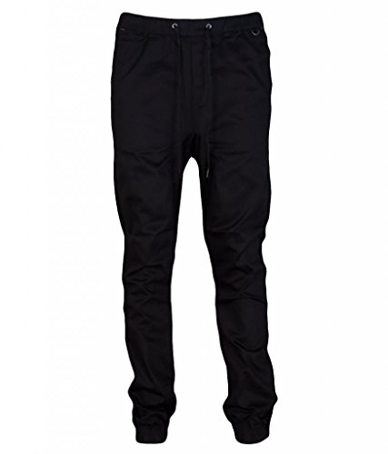 Kayden K Mens Slim Fit Harem Jogger Pants (30, Black)