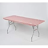 Kwik-Covers 30" x 96" Red & White Gingham Check 6 Pack