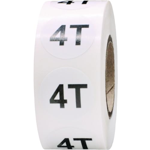 White Circle 4T Clothing Size Stickers for Retail Apparel 0.75 Inch 500 Total Adhesive Labels at Amazon