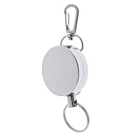 NATFUR Heavy Duty Retractable Key Chain Holder Keyring Waist Belt Clip 4cm Silver Novelty for Women Cute for Gift Elegant Novelty Fine Goodly