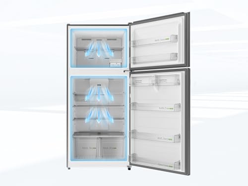 Midea 866L Gross & 651L Net Double Door Refrigerator, Multi-Air Flow Technology, Equipped With Smart Sensor, Electronic Control, Inverter Quattro, Active-C Fresh, Smart Cooling, Silver MDRT866FGE46AE
