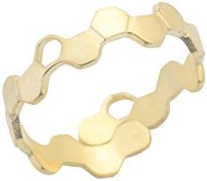 Gold Plated Stainless Steel Dainty Linked Hexagon Honeycomb RingsGold