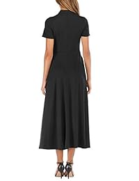 Haola Turtleneck - Vestido de manga corta para mujer con bolsillo