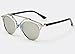 PenSee Womens Fashion Designer Retro Style Mirror Polarized Sunglasses (Silver)