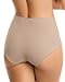 Leonisa Seamless Mid-Rise Moderate Compression Classic Underwear for Women - Tummy Control No Show Panties