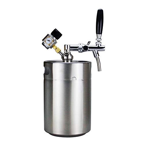 SupYaque Mini Beer Keg Pressurized Stainless Steel Keeps Carbonation