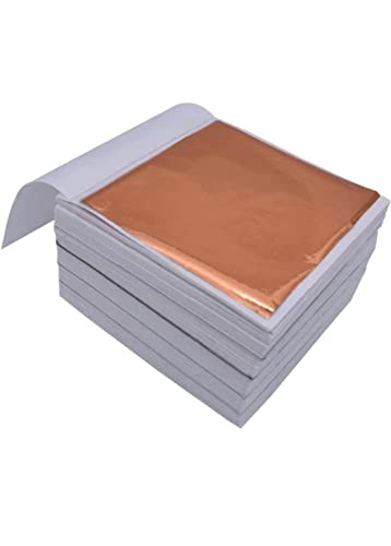 GLC Copper Leaf/Gilding foil for Gilding, Paintings 300 Sheets and Resin Casting 8x8.cm_