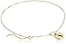Amazon Collection 10k Yellow Gold Open Puff Heart with Rhodium Anklet