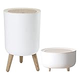 URALFA Office Trash Can with Lid, Bedroom Garbage