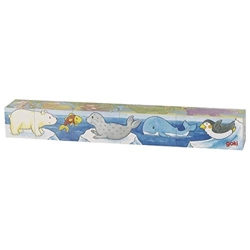 Goki Würfelpuzzle Tiermotive Safari und Arktis – Bild 5