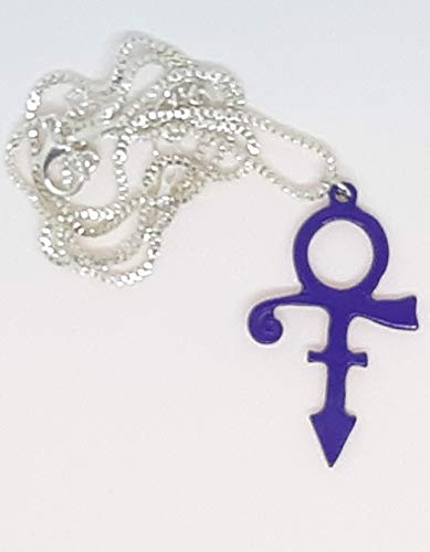 Prince Symbol Necklace Purple Colored with 20 inch Link Chain - Thumbnail 4