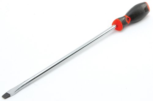Performance Tool W30993 Black & Red Slotted Screwdriver, 3/8" x 10"