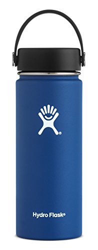 Hydro Flask 18 oz Double Wall Vacuum Insulated Stainless Steel Leak Proof Sports Water Bottle, Wide Mouth with BPA Free Flex Cap, Cobalt