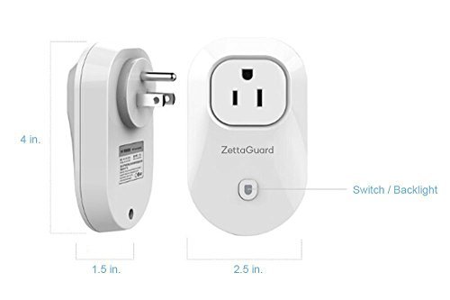 ZettaGuard S25 Wi-Fi Smart Socket Outlet US Plug, Turn ON/OFF Electronics from Anywhere, White (HomeMate-App)