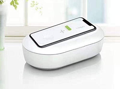 UV Smart Phone Sanitizer， UV Cell Phone Sanitizer Box with Wireless Charger,Cell Phone Sanitizer Sterilizer Cleaner ，AromatherapyFunction Disinfector ，No Dead Angle Sterilization（White）