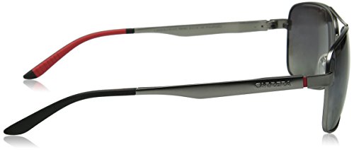 Carrera Men's CA8014S Polarized Rectangular Sunglasses, Semi Matte Dark Ruthenium & Gradient, 61 mm