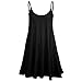 Forever Womens Plain Sleeveless Strappy Swing Dress Black 6/8