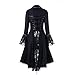 Women's Winter Vintage Gothic Tailcoat Long Sleeve Steampunk Jacket Tuxedo Coat Wedding Uniform Sopzxclim Black