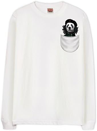Long Sleeve T-Shirt - Cute Pocket Che Guevara Panda Impersonator White XX-Large