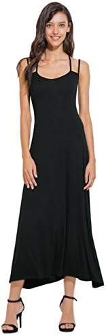 APRLL Women Slim Fit Adjustable Spaghetti Straps Long Cami Slip Dress (XS-XL)