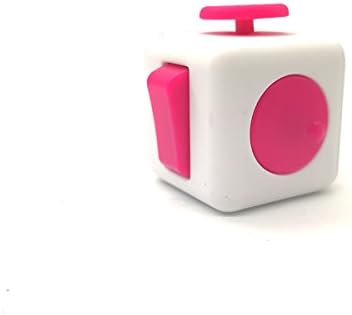 AyTaurus Fidget Cube Focus Fidget Toy, Prime Quality, Anti-Stress Cube Ball Toys for Children, Teens, Students and Adults [Easy Carrying] Dice Stress Reliever for Work, School, Class - White Pink