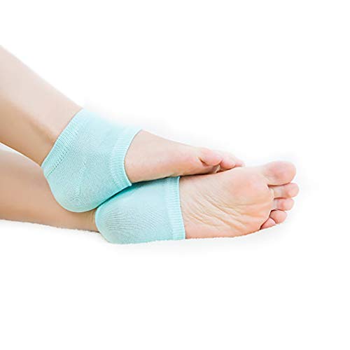 Nado Care Moisturizing Socks Lotion Gel for Dry Cracked Heels 4 Pack, Spa Gel Socks Humectant Moisturizer Heel Balm Foot Treatment Care Heel Softener Compression Cotton - Pink, Blue, Grey and Black ...