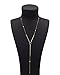 Geerier Gold Chain Y Type Simple Bar Necklace Pendant Bar Drop At Center Long Lariat Necklace With Ring