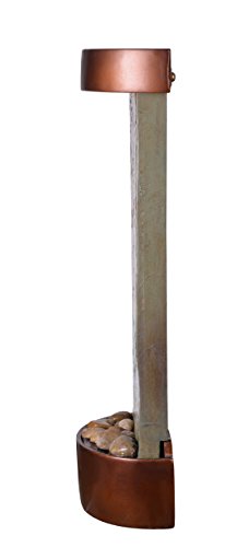 Kenroy Home 51027SLCOP Riverbed Wall/Table Fountain with Light, 26" H, Natural Green Slate/Copper Finish