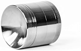 Up in Smoke - 1.5" Diameter (40mm) 4 Piece (3 Chamber) Zinc Alloy Spice and Herb Grinder with Micron Mesh Pollen Filter and Catch Chamber - Gun Metal