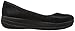 FitFlop Women's F-Sporty Suede Ballerinas Ballet Flat, Black Glimmer, 8 M US