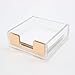 MEI YI TIAN Sticky Notes Holder Gold Post it Note Dispenser Clear Acrylic Memo Note Cube Holders 3.5x3.3 for Gold Office Desk Accessories