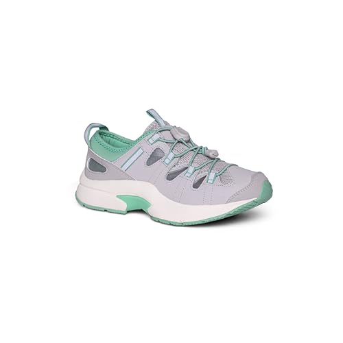 Dr. Comfort Earhart Women's Waterproof Orthopedic Utility Shoes, Breathable Diabetic Sneakers with Slip-On Quick-Tie Laces - 9 Wide, Grey at Amazon
